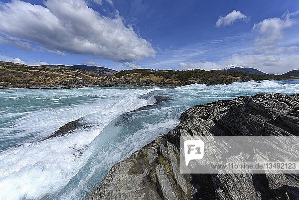 Stromschnellen des Rio Baker zwischen Puerto Guadal und Cochrane Región de Aysén Patagonien Chile Südamerika