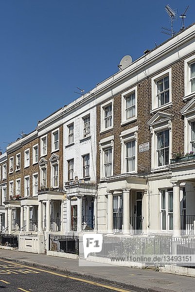 Reihenhäuser in der Westbourne Park Road  Notting Hill  London  Vereinigtes Königreich  Europa