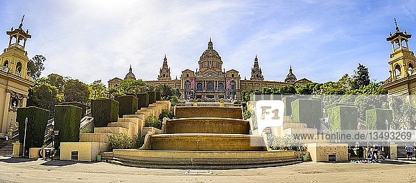 Palau Nacional de Montjuic  Nationaler Palast am Montjuic  Museu Nacional d'Art de Catalunya  Barcelona  Katalonien  Spanien  Europa