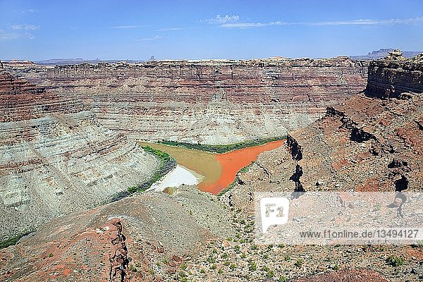 Zusammenfluss des Green River und des Colorado River im Bezirk Needles  Canyonlands National Park  Moab  Utah  Vereinigte Staaten  Nordamerika