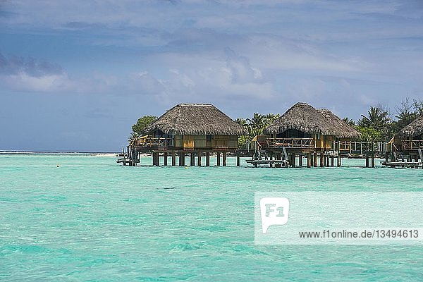 Ãœberwasserbungalows auf Stelzen im Luxushotel  Bora Bora  FranzÃ¶sisch-Polynesien