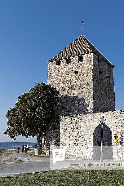 Stadttor  befestigter Wehrturm an der mittelalterlichen Stadtmauer  Unesco-Weltkulturerbe  Visby  Insel Gotland  Schweden  Europa