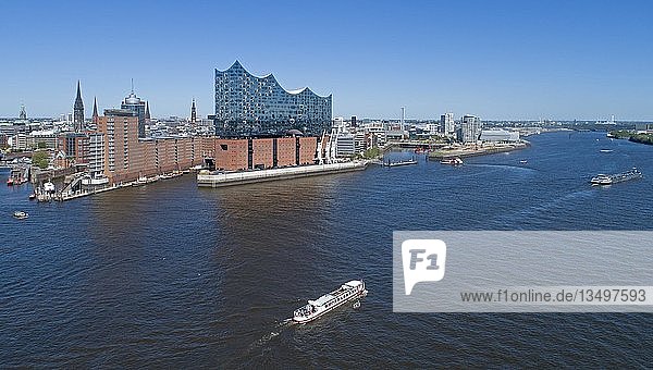 Luftaufnahme  Elbphilharmonie  HafenCity  Hamburg  Deutschland  Europa