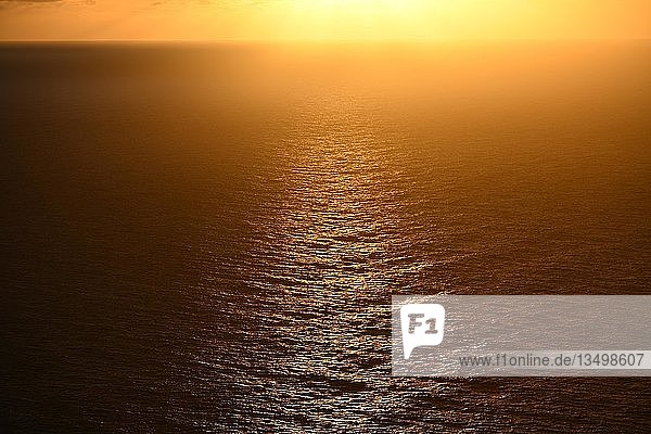 Red sunset over the sea  Atlantic  Tenerife  Canary Islands  Spain  Europe