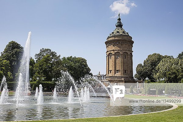Wasserturm Friedrichsplatz Mannheim Baden-Württemberg Deutschland Europa