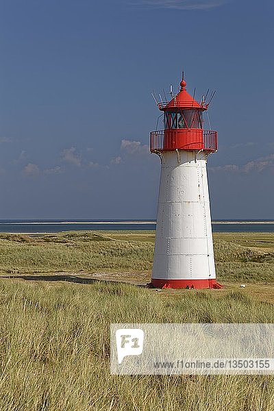 Leuchtturm List-West  Nordteil der Insel Ellenbogen  Sylt  Nordfriesland  Schleswig-Holstein  Deutschland  Europa