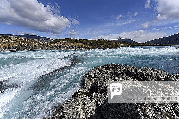 Stromschnellen des Rio Baker zwischen Puerto Guadal und Cochrane Región de Aysén Patagonien Chile Südamerika