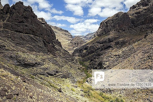 Barranco de la Aldea  volcanic rock  Gran Canaria  Canary Islands  Spain  Europe