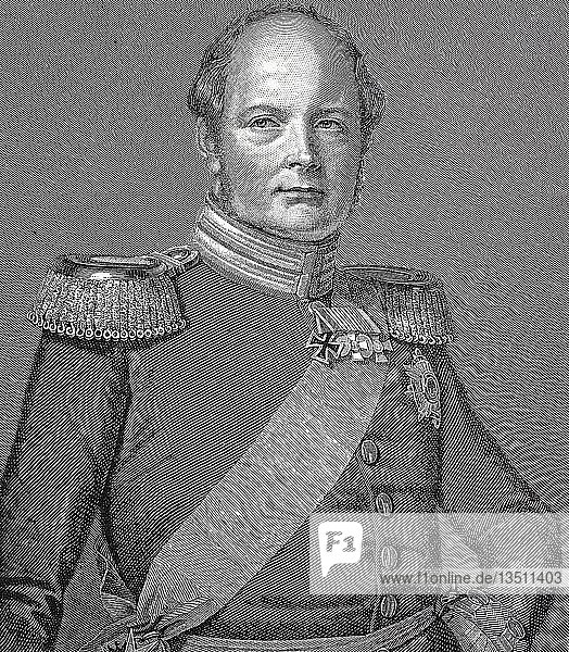 Friedrich Wilhelm IV  15. Oktober 1795  2. Januar 1861  König von Preußen  Holzschnitt  Deutschland  Europa
