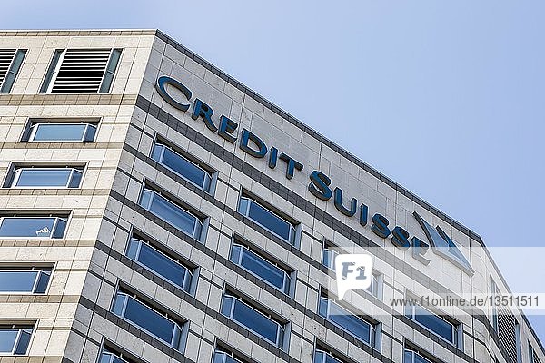 Die Schweizer Bank Credit Suisse  Finanz- und Bankenviertel Canary Wharf  London  Vereinigtes Königreich  Europa