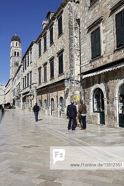 Stradun oder Placa  historisches Zentrum  Hauptstraße von Dubrovnik  Kroatien  Europa