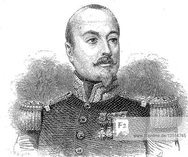 Francois Achille Bazaine  13. Februar 1811  23. September 1888  Offizier der französischen Armee  Holzschnitt  Frankreich  Europa