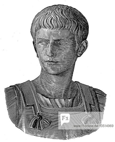 Gaius Caesar Augustus Germanicus  31. August 12  24. Januar 41  bekannt als Caligula  Holzschnitt  Italien  Europa
