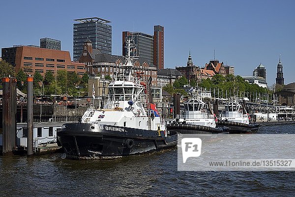 Tugboat in the Port of Hamburg  Hamburg  Germany  Europe