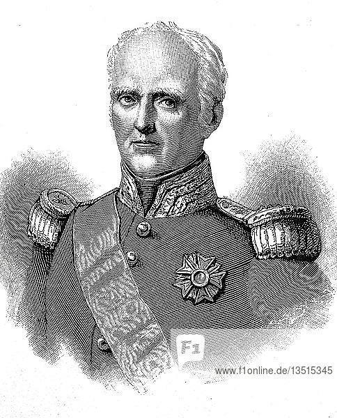 Thomas Robert Bugeaud  Marquis de la Piconnerie  duc d 'Isly  15. Oktober 1784  Juni 1849  Marschall von Frankreich und Leiter der Eroberung von Algerien  Holzschnitt  Frankreich  Europa