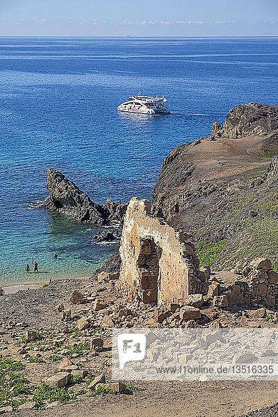 Ruine am Playa de Papagayo Punta Papagayo Playa Blanca Lanzarote Kanarische Inseln Spanien Europa