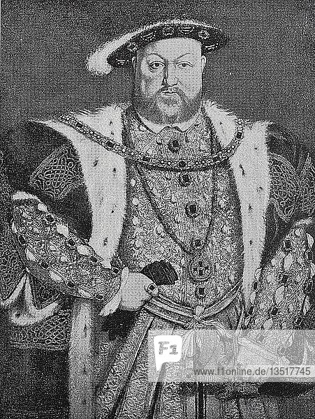 Henry VIII  28 June 1491  28 January 1547  was King of England  woodcut  England
