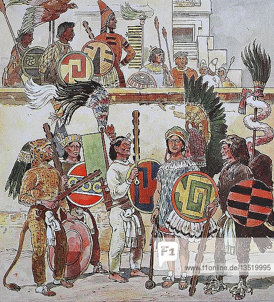 Kleidung  Mode in Mittelamerika  um 1520  Illustration  Amerika