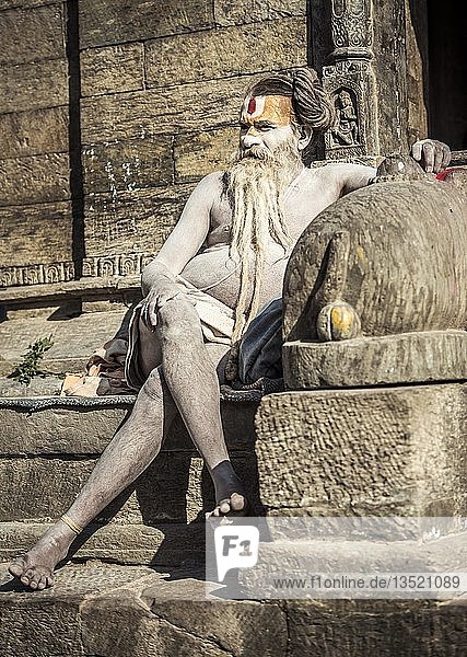 Sadhu Asket heiliger Mann Pashupatinath Kathmandu Nepal Asien
