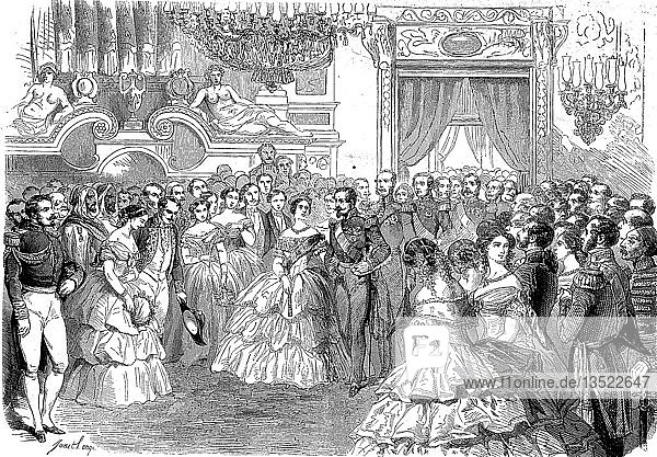 Ein Fest für Königin Victoira von England  1819-1901  im Palast von London  Großbritannien  Holzschnitt  England
