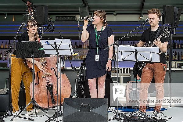 The Swiss music band Sibyl Hofstetter Trio live at the Blue Balls Festival Lucerne  Switzerland  Europe