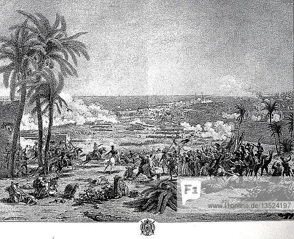 The victory of Napoleon over the Turks at Abukir  Egypt  on July 25  1799  woodcut  Egypt  Africa