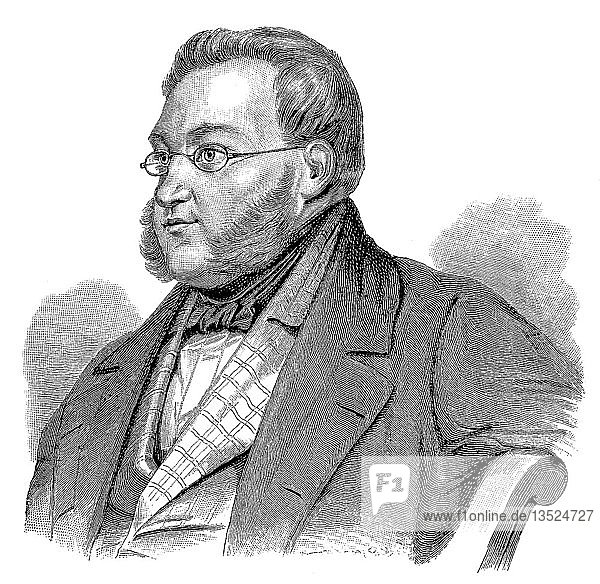 Georg Freiherr von Vincke  15 May 1811  3 June 1875  German parliamentarian  woodcut  Germany  Europe