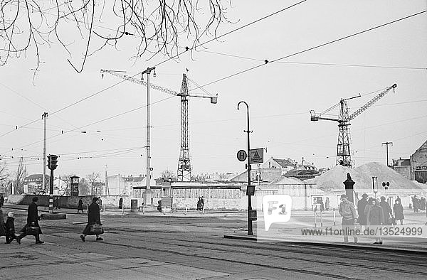 Baustelle Oper  1956-1959  Karl-Marx-Platz heute Augustusplatz  Leipzig  Sachsen  DDR  Deutschland  Europa