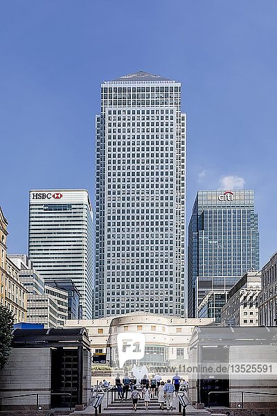 Canary Wharf Tower Zentrale der Citi Bank im Citigroup Centre und Zentrale der HSBC Bank Finanz- und Bankenviertel Canary Wharf London Großbritannien Europa
