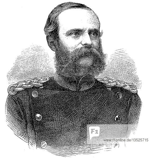 Friedrich Alexander Graf von Bismarck-Bohlen  auch Frederick v. Bismarck-Bohlen  25. Juni 1818  9. Mai 1894  Holzschnitt  Deutschland  Europa