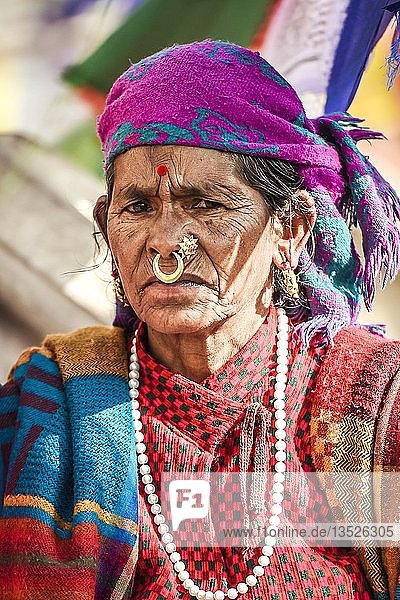 Frau mit Nasenring Kathmandu Nepal Asien