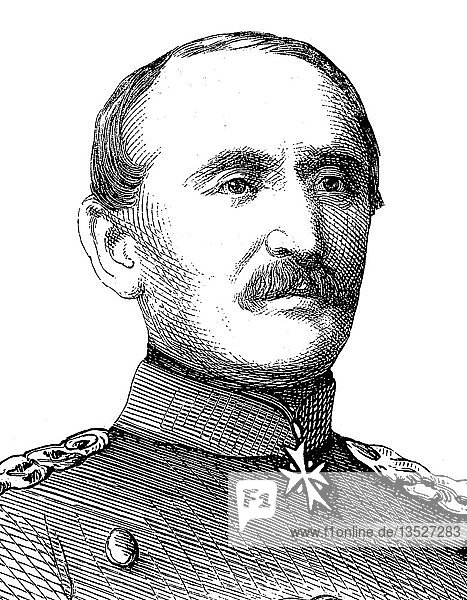 Porträt von Reimar Constantin von Alvensleben  26. August 1809  28. März 1892  Holzschnitt  Deutschland  Europa