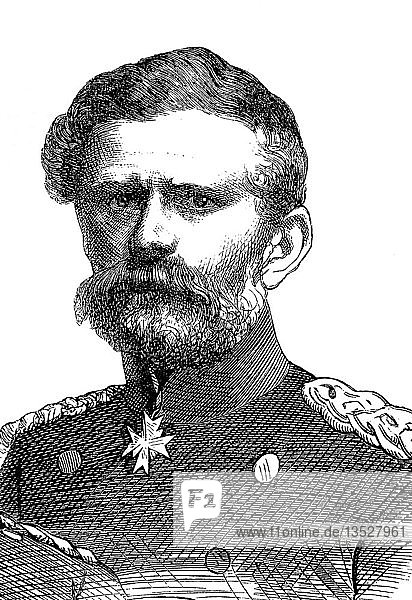 Edwin Freiherr von Manteuffel  24 February 1809  17 June 1885  Prussian general  woodcut  portrait  Germany  Europe
