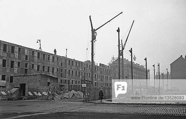 Baustelle Großblockbauten 1958 Arthur-Hoffmann-Straße Leipzig Sachsen DDR Deutschland Europa