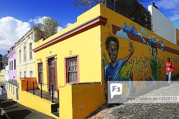 Bunte Fassaden in der De Waal Street  Wale Street  Bo Kaap  Cape Malay  Kapstadt  Westkap  Südafrika  Afrika