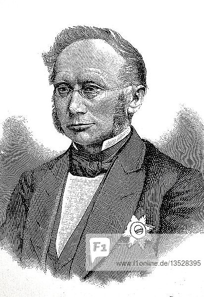 Baron Ludwig Windthorst  17. Januar 1812  14. März 1891  Holzschnitt  Deutschland  Europa