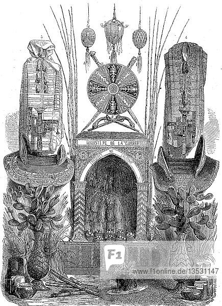 Die internationale Ausstellung 1855  Paris  Frankreich  Ausstellung mit den Produkten von Algier  Algerien  Holzschnitt  Frankreich  Afrika