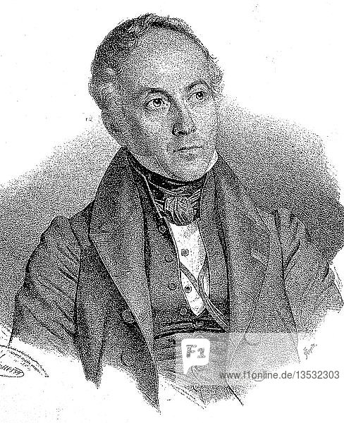 Francois Pierre Guillaume Guizot  4. Oktober 1787  September 1874  Politiker und Schriftsteller  Holzschnitt  Frankreich  Europa