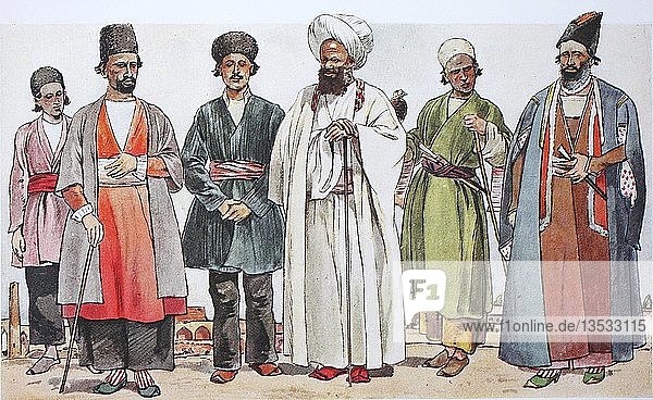 Fashion  historical clothes in Persia  illustration  Iran  Asia