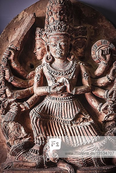 Hinduistische Gottheit Antike Stein Stele Nationalmuseum Kathmandu Himalaya Region Nepal Asien