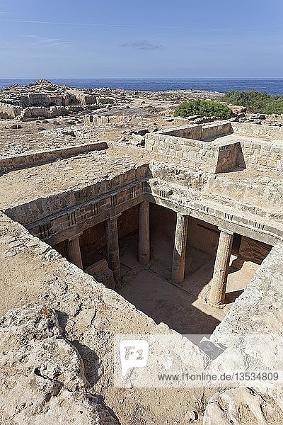 Archaeological excavation site  royal tombs of Nea Pafos  necropolis of Roman antiquity  Republic of Cyprus  Cyprus  Europe