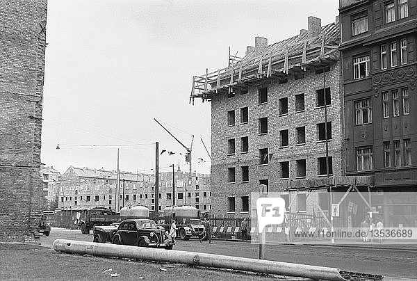 Schließung einer Baulücke 1959 Georg-Schumann-Straße Leipzig Sachsen DDR Deutschland Europa