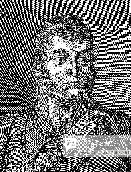 Karl Philipp Fürst von Schwarzenberg  April 15  1771  Oktober 15  1820  Holzschnitt  Österreich  Europa