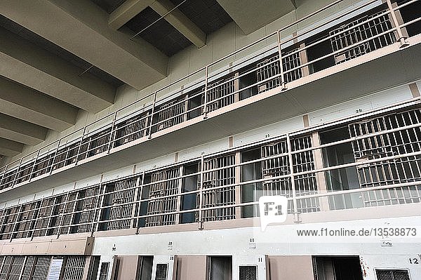 Cell Block D in prison  for special prisoners such as Al Capone  Alcatraz Island  California  USA  North America