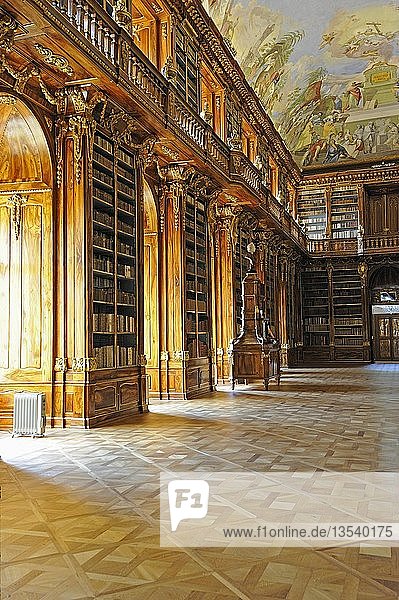 Philosophischer Saal in der Bibliothek des Klosters Strahov  Prag  Tschechische Republik  Europa