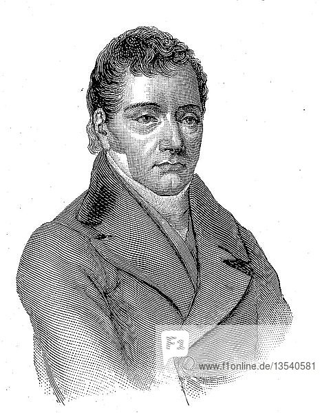 Pierre-Paul Royer-Collard  21. Juni 1763  2. September 1845  Philosoph und Politiker  Holzschnitt  Frankreich  Europa