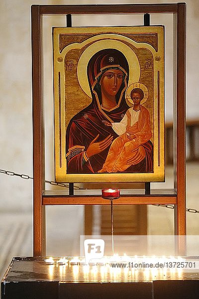 Ikone von Maria und Jesus  Kirche der Vermehrung von Broten und Fischen.