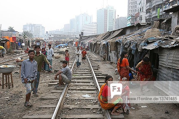 Slum-Bewohner  Dhaka  Bangladesch.