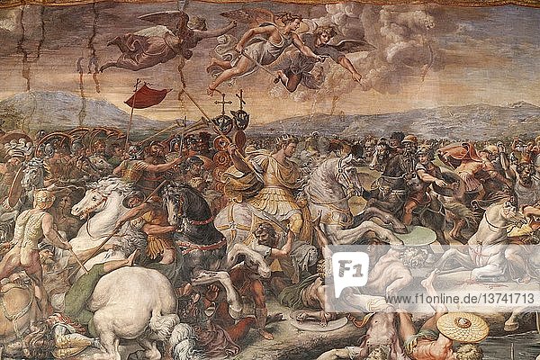Die Schlacht an der Milvischen Brücke in der Konstantinhalle  1613  Raffael  Vatikanmuseum.