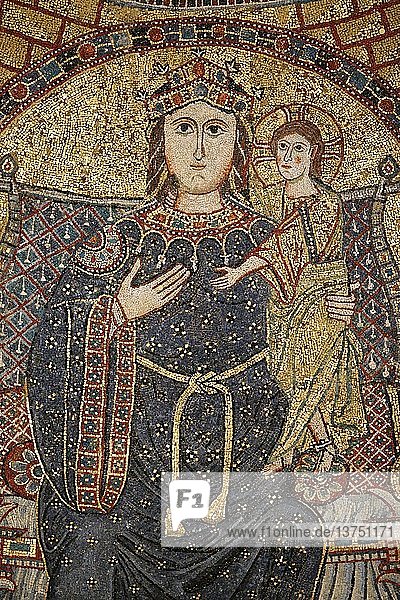 Mosaik von Maria und Jesus  Kirche Santa Francesca Romana.